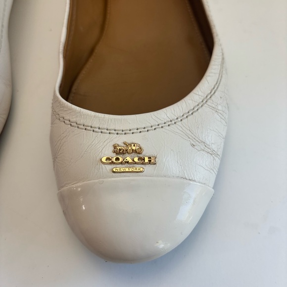 COACH Chelsea Leather Ballet Flat Matte Light Pink Cream Shoes Size 9 - Picture 3 of 11
